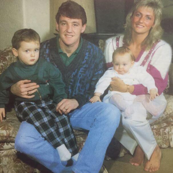 Janet Bruce with her husband, Steve Bruce, and their children